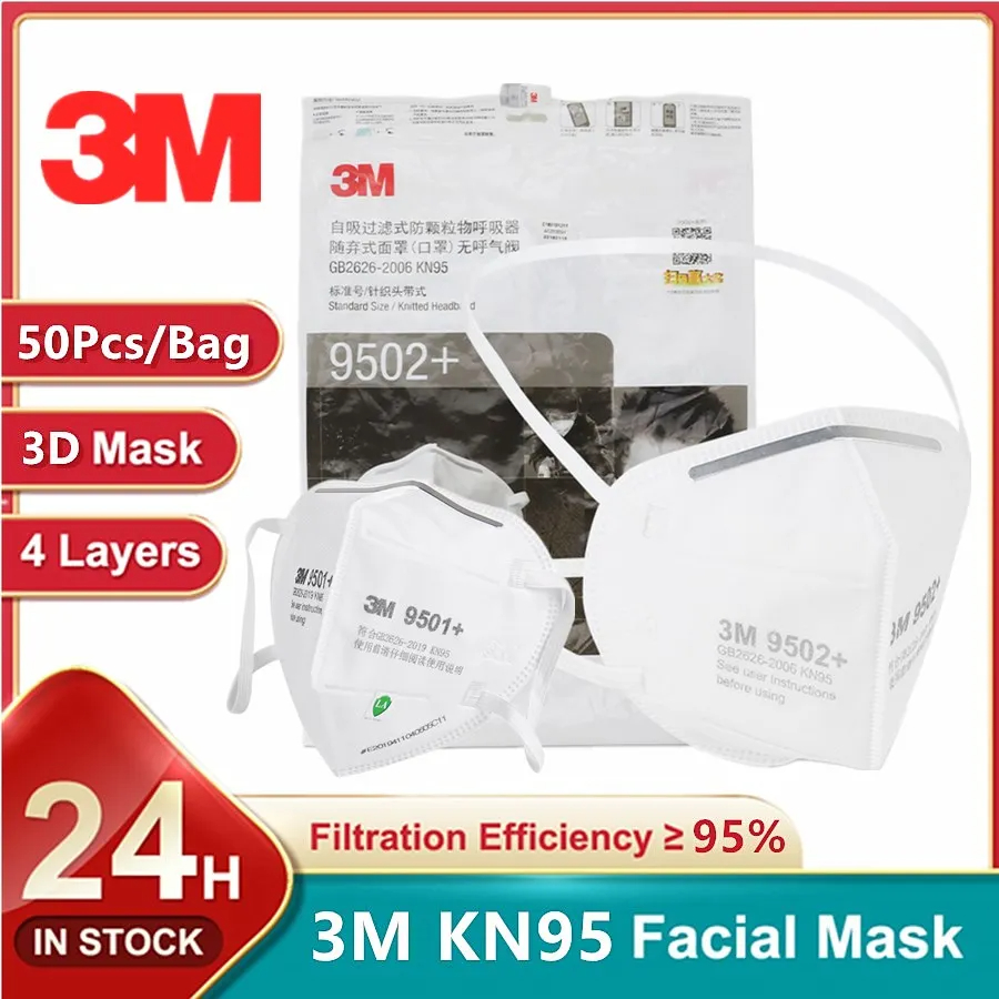 3M Mask 9502+ - 3m kn95 máscara facial 9501 +/9502